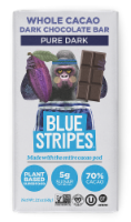 Blue Stripes® Pure Dark Whole Cacao Dark Chocolate Bar Perspective: Main