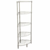 Juggernaut Storage Steel Wire 5-Tier Corner Home Shelving Unit Tower, White
