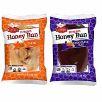 Tribeca Curations | Jumbo Chocolate Iced Honey Bun & Jumbo Glazed Honey Bun Combo | 12 Pack