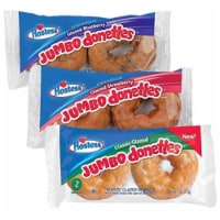 Jumbo Donette Variety Pack by Tribeca Curations | Glazed, Blueberry, Strawberry | 4 Ounce | 1