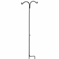 Ashman Adjustable Steel Ground Stake Shepherd's Hook 91 Inch 2 Sided, Black