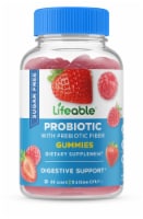 Lifeable Probiotic with Prebiotic Fiber Gummies Berry Sugar Free 2.5 Billion CFU -