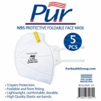 Pur  N95 General Purpose Face Mask&#44; White - One Size - Pack of 5