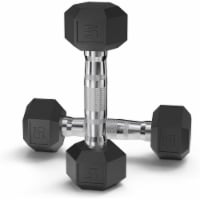 Epic Fitness Rubber Coated 5 Pound Hex Dumbbell Hand Weights, Set of 2 (1 Pair)