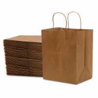 Prime Line Packaging Brown Paper Take Out Bags with Handles Bistro Gift Bulk 50 Pk 10x6.75x12