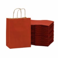 Prime Line Packaging Red Colored Kraft Paper Bags with Handles Bulk Gift Bags 50 Pcs – 8x4x10