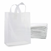 Prime Line Packaging Clear Plastic Bags with Soft Loop Handles Gift Bags, 50 Pack - 10x5x13x5