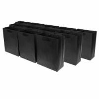 Occasionall Large Black Embossed Diamond Pattern Paper Bags with Cotton Twill 12Pcs - 10x5x13