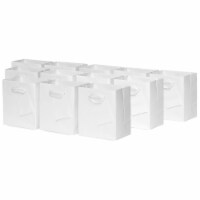 Occasionall Extra Small White Embossed Diamond Pattern Paper Bags with Handle 12PK 4x2.75x4.5