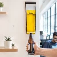 McKay 12 oz. Metal Can Crusher, Heavy-Duty Wall-Mounted Smasher - Yellow