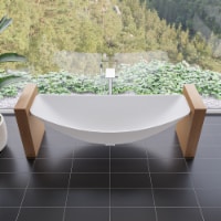 ALFI brand HammockTub1-WM White Matte 79 Acrylic Suspended Wall Mounted Hammock Bathtub Perspective: Main