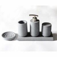 ALFI brand ABCO1001 5 Piece Solid Concrete Bathroom Accessory Set