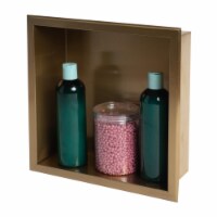 ABNP1212-BG 12 x 12 Brushed Gold PVD Stainless Steel Square Single Shelf Shower Niche