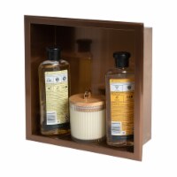 ABNP1212-BC 12  x 12  Brushed Copper PVD Stainless Steel Square Single Shelf Shower Niche