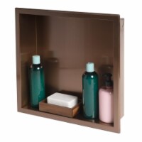 ALFI brand ABNP1616-BC 16  x 16  Brushed Copper PVD Steel Square Single Shelf Shower Niche