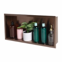 ABNP2412-BC 24  x 12  Brushed Copper PVD Stainless Steel Horizontal Single Shelf Shower Niche