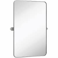 Hamilton Hills 24x36  Polished Silver Mirror | Pivot & Tilting Wall Vanity