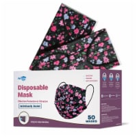 WeCare  Individually Wrapped Disposable Face Masks, 50 Pack, Flower Print