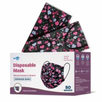 WeCare  Individually Wrapped Disposable Face Masks, 50 Pack, Flower Print