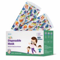 WeCare Individually Wrapped Kids Face Masks, Pack of 50, Butterfly Print