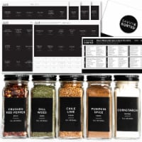 162 Black Minimalist Spice Labels Stickers | Spice Jar Labels Preprinted Labels