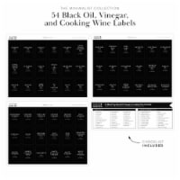 Minimalist Black Pantry Labels Stickers for Oil and Vinegar Dispenser Bottles