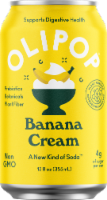 Olipop® Banana Cream Prebiotic Soda Can Perspective: Main