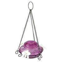 Nature's Way Antique Top-Fill Plum Hummingbird Glass Feeder