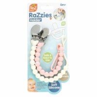 RaZbaby RaZzies Pacifier Holder 0m+ Pink/Beige - 2 Holders