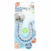 RaZbaby RaZzies Pacifier Holder 0m+ Blue/Grey - 2 Holders