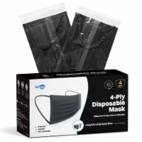 WeCare  Individually Wrapped Disposable Face Masks, 50 Pack, Black 4-Ply