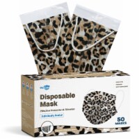 WeCare  Individually Wrapped Disposable Face Masks, 50 Pack, Jaguar Print