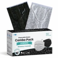 WeCare  Individually Wrapped Disposable Face Masks, 50 Pack, Assorted Leopard Print