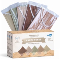 WeCare Individually Wrapped Face Masks, Pack of 50, Earth Tones