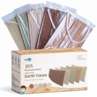 WeCare Individually Wrapped Kids Face Masks, Pack of 50, Assorted Earth Tones