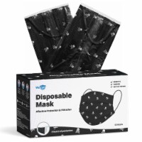 WeCare Individually Wrapped Face Masks, Pack of 50, Skull & Bones Print