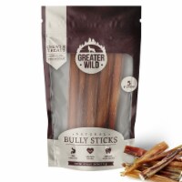 Greater Wild 6 Single-Ingredient Beef Bully Sticks, All-Natural Dog Treats - 5 Sticks