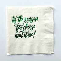 Tis The Season For Cheese And Wine Cocktail Napkin