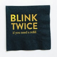 Blink Twice Black Cocktail Napkin