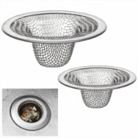 2 Pack Metal Mesh Sink Strainer Drain Stopper Garbage Trap Kitchen Bathroom Tool