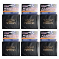 6 Pc Auto Car Truck Registration Insurance Document Holder Wallet Black Case ID