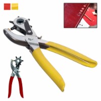 9  Rubber Gripped Carbon Steel 6 Size Revolving Leather Hole Punch Tool w/ Brass