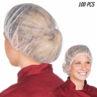 100 Pcs Disposable Hair Net White Bouffant Caps 21  Non Woven Head Cover Medical