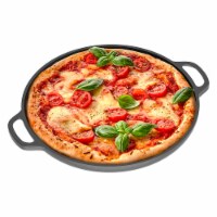 Chef Pomodoro Cast Iron Pizza Pan, 12 Inch Pre-Seasoned Skillet, with Handles, Baking Pan