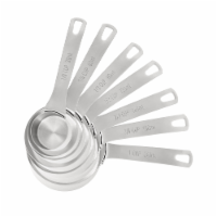 Chef Pomodoro Stainless Steel Measuring Cup Set, Nested and Stackable with 7 Pieces, Sturdy E