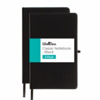 WallDeca Classic Lined Notebook Journal | Hard Cover, 240 Pages, Ruled 8.25x5"(2-Pack: Black)
