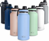 BOZ Stainless Steel Water Bottle XL (1 L / 32oz) Wide Mouth (Light Blue)