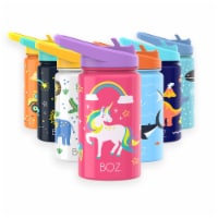 BOZ Kids Insulated Water Bottle with Straw Lid, Stainless Steel Double Wall Water Cup-Unicorn