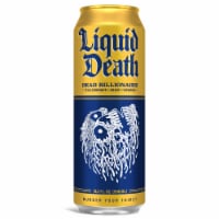 Liquid Death, Dead Billionaire Iced Tea, Half Lemonade Half Black Tea Perspective: Main