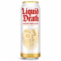 Liquid Death, Cherry Obituary, Cherry-Flavored Sparkling Water Perspective: Main